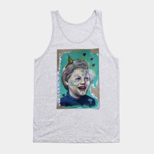 Charlie Bucket Portait | Childhood Daymare Pop Art | Surreal Wonka Magic Oil Painting by Tyler Tilley Tank Top